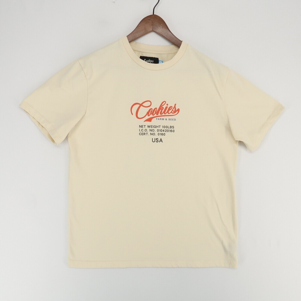 Cookies T-Shirt Mens M Cream Graphic‎ Print Short Sleeve Casual Streetwear